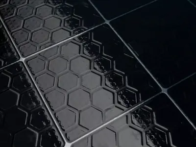 Hexagon Glass Seamless PBR Material Texture