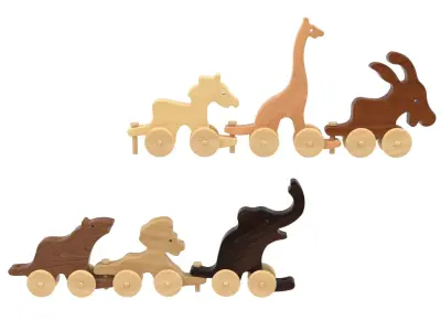 Wooden toy train 14 3D model