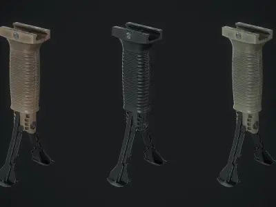 PBR Tactical Front Grips Pack Low-poly 3D model