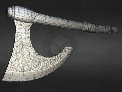 Viking battle-axe Free low-poly 3D model