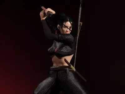 Female Scarlet Samurai 3D model
