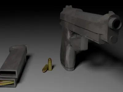 Beretta 92 Low-poly 3D model purchase