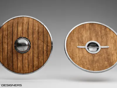 Viking Shield Low-poly 3D model 27
