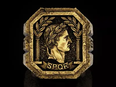 Julius Caesar Ruinism Signet Ring 3D print model
