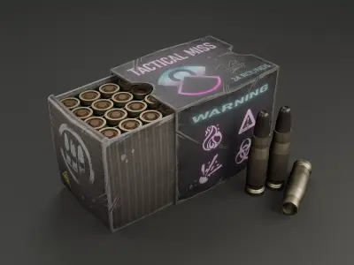 Rifle Ammo Low-poly 3D model