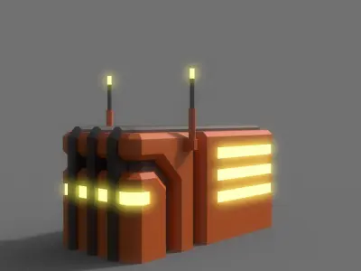 PBR Sci-Fi Building A05 Low-poly 3D model