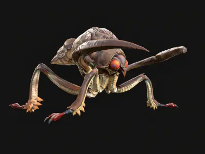 Low Poly Ant Insect 3D - Ready for Games-21 Animations Low-poly 3D model