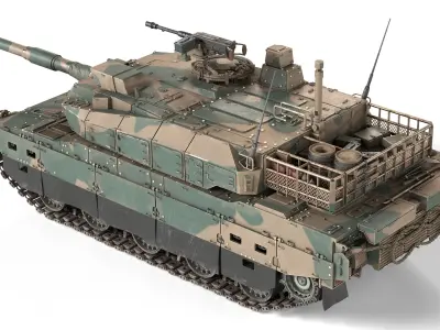 Type 10 Hitomaru MBT Low-poly 3D model