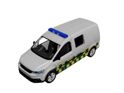 Mini Animal Ambulance 3D Model Compact Veterinary Rescue Vehicle 3D model