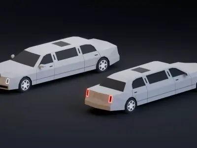 Limousine Low-poly 3D model