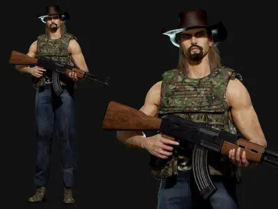 Survival Man - Game Ready Low-poly 3D model