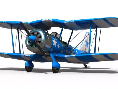 Biplane Y-893 3D model