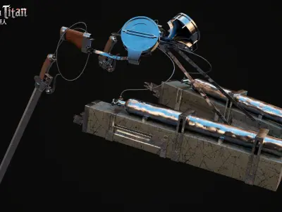 full weapon set from attack on titan Low-poly 3D model