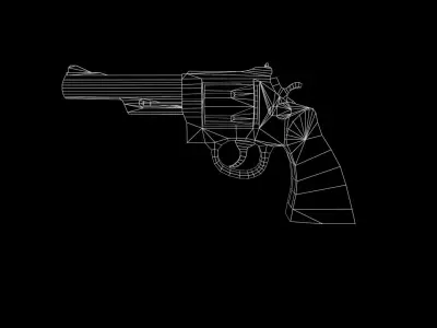 3d Revolver Low-poly 3D model