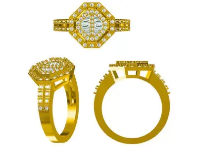 JCD format Antique engagement rings cad engagement ring 3D print model