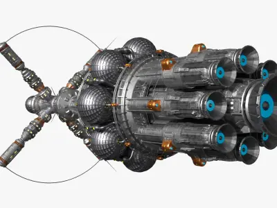  Interstellar Drive Block with Modular Propulsion Bays 