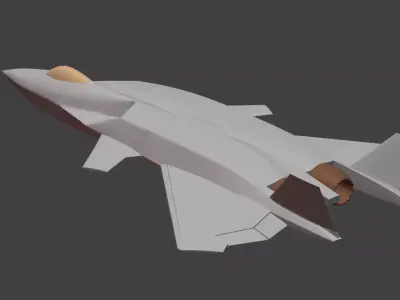 Asymmetrical stealth fighter 3D print model
