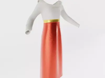 Antique Dress Low-poly 3D model