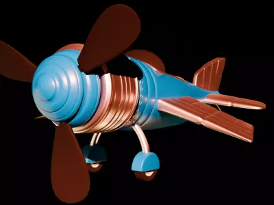 Cartoon Airplane 3D model get