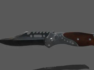 Folding knife PBR animated Free low-poly 3D model