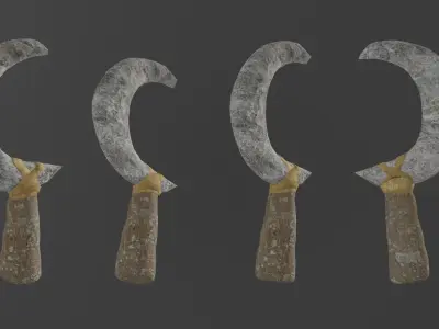weapon sickle and knife 3D model