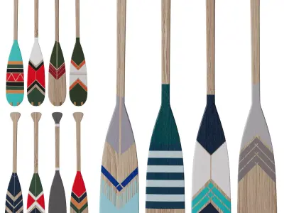 Decorative painted oars Part four 3D model