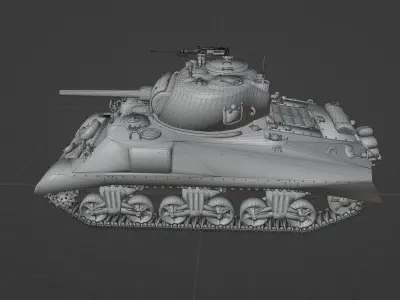 M4 A2 Sherman Low-poly 3D model
