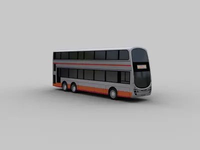 City Bus lowpoly 8 Low-poly 3D model