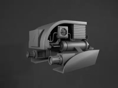 Destroyer-style space combat spacecraft - 3d Low-poly  Low-poly 3D model purchase