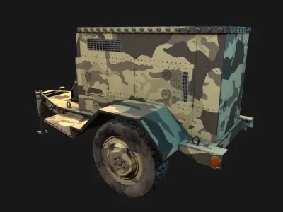 Low Poly PBR Military Generator Low-poly 3D model