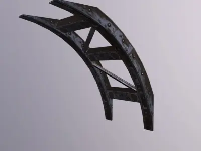 Crane Bend Support Low-poly 3D model