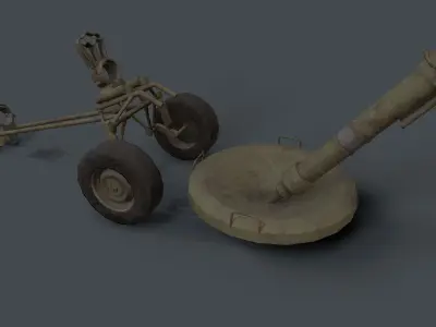 2S12 Sani 120mm Mortar Low-poly 3D model