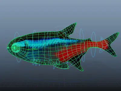 Neon Fish Low-poly 3D model