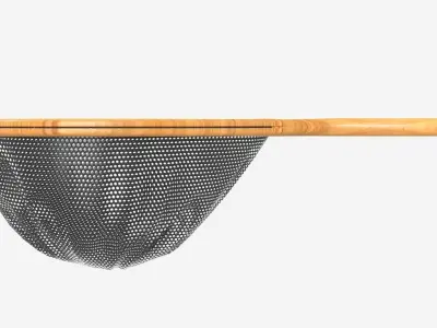 Wooden fly fishing net 3D model