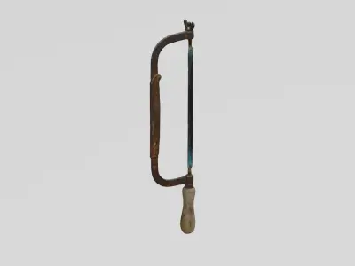 Rusty Tools Hacksaw 3D scan PBR 4K textures Low-poly 3D model