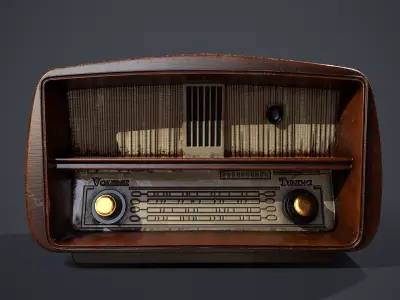 Vintage Radio Low-poly 3D model get