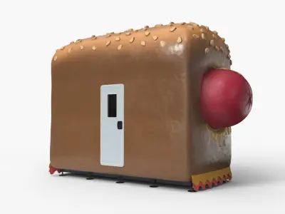 Hot Dog Shaped Food Stand 3D model