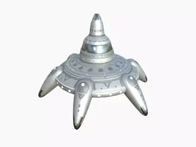 Alien Spaceship UFO G01 Steel - Sci Fi Spacecraft Design Low-poly 3D model