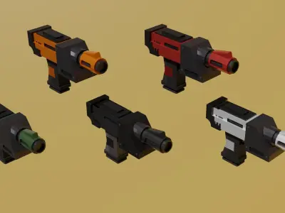 Warhammer 40k Autopistol Low-poly 3D model
