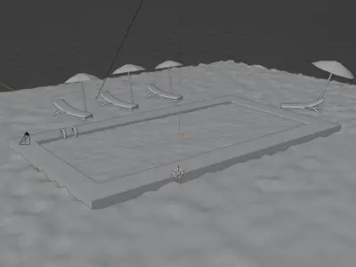 pool in sand- high 3d model Free 3D model