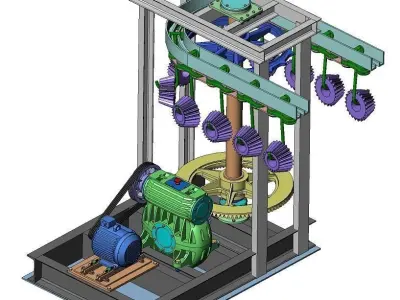 Conveyor drive with worm gear 3D model