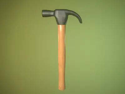 Hammer Low-poly 3D model 14