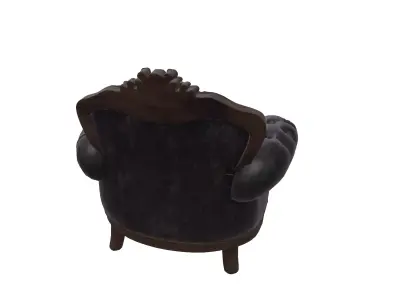 Victorian Tufted Leather Armchair Ornate Classic Furniture 3D model