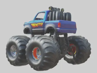 Cartoon Monster Truck model 3D model