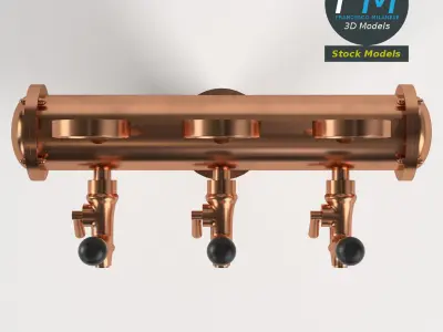 Triple beer tap 3D model