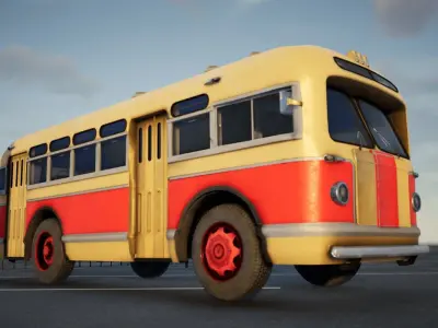 ZIS 155 - Old Russian City Bus with Painter Files Low-poly 3D model