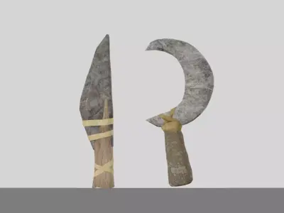 weapon sickle and knife 3D model