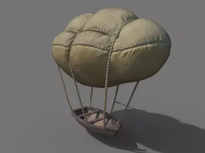 Flying Rowboat Low-poly 3D model