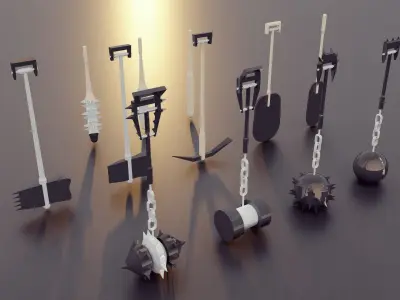 Low Poly Game Tools Low-poly 3D model