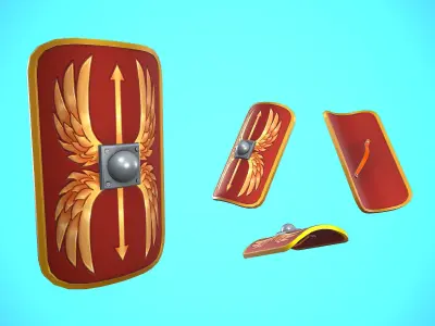 SHIELD 05 - IMPERIAL SCUTUM CARTOON STYLIZED Low-poly 3D model